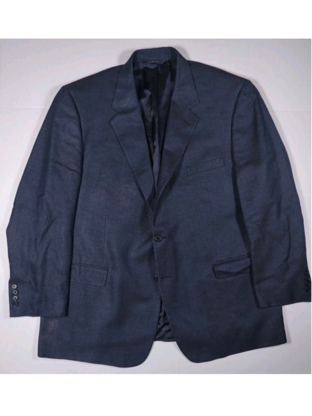 Vintage Brooks Brothers Wool Silk Linen Navy Blazer Size 48 Made In Italy